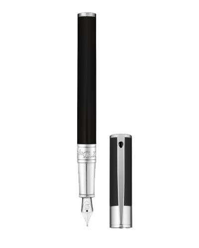 都彭钢笔 D-Initial- CHROME FINISH BLACK ROLLERBALL PEN